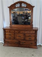 Wooden Dresser w/ Mirror