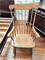 Maple Tall Back Spindle Rocking Chair