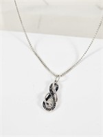 925 Sterling Silver & Diamond Pendant Necklace