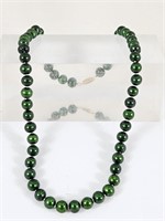 14K Gold Green Freshwater Pearl Necklace