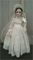 16" Asian Bride Doll With Stand