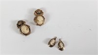 2 Antique Gold Filled Cameo Earring Sets