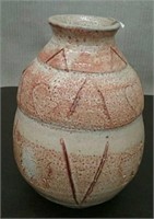 Ceramic Flower Pot, Tan 8.5" Tall 6" Diameter