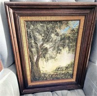 Oil on Canvas Tree Framed Picture 18" x 22"