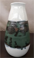 Glazed Green Band Ceramic Vase 11x5.5