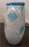 Southwestern Style Ceramic Vase 10x5 Blue