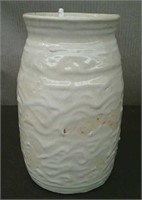 Ceramic Flower Pot, Off White  10" Tall 6"