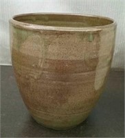 Ceramic Flower Pot, Olive Green 8" Tall 7.5"