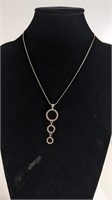 Sterling Silver Triple Circle Dangle Necklace