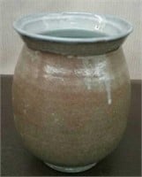 Ceramic Flower Pot, Green 8.5" Tall 7" Diameter