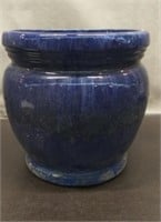 Blue Pottery Planter 14"T x 15"W