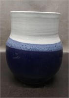 Blue/White Pottery Vase 9"T x 8" W