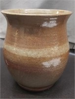 Brown/Tan Pottery Planter 10"W x 8"T