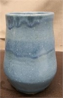 Blue Speckled Pottery Vase 8"T x 5 1/2"W