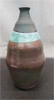Brown/Green Pottery Vase 12"T x 6"W