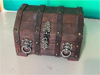 Wooden Treasure Chest Trinket Box