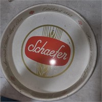 NICE VTG SHAEFER BEER SERVING TRAY, GREAT GRAPHIC