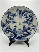 Chinese 20th C. Blue & White Porcelain Charger