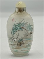 Chinese Reversed Painted Glass Snuff Bottle
