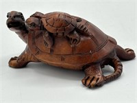 Intricately Carved Chinese Rosewood Turtle's