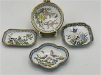 4pc Selection Chinese Enameled Open Dishes