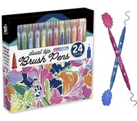 24 Colour Dual Tip Brush Pens