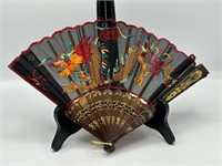 Vintage Tortoiseshell Asian Dragon Fan