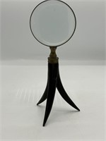1960's Tabletop Brass Horn Magnifying Glass