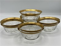 Morgantown Priscilla Crystal & Gold Rim Bowls