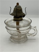 Antique 1870 Glass Oil Lamp Base
