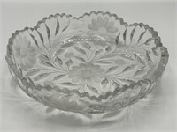 American Brilliant ABP Etched Crystal Bowl