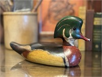 Hand Painted Bundy & Co Wood Duck Decoy