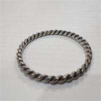 Vintage Heavy Sterling Rope Twist Bangle Bracelet