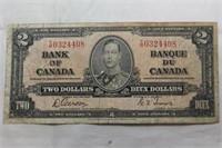 Canada $2 Banknote 1954 BC-22b Gordon
