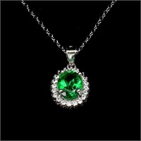 Oval Green Topaz Simulated Cz Gemstone 925 Sterlin