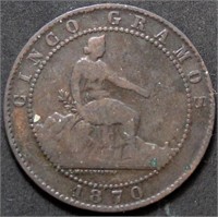 Spain 1870 5 Centimos