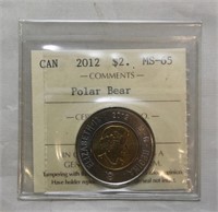 ICCS Canada $2 2012 Polar Bear MS-65