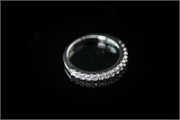 925 Silver White Gold Plate Zircon Ring S 7.5