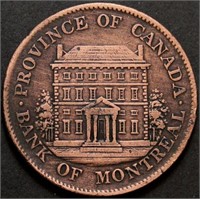 Canada PC-1B5 1844 Bank of Montreal ½ Penny Token