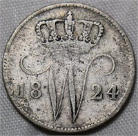 Netherlands 1824B 25 Cent