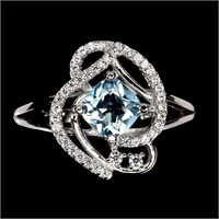 Heated Cushion Sky Blue Topaz 6mm Topaz Gemstone 9