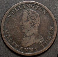 Canada WE-8A4 Wellington 1814 ½ Penny Token BR979