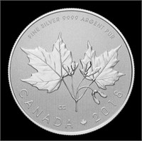 99.99 Silver 2018 RCM Maple Leaves $10 Coin