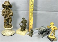 Vintage Early Metal Statues See Photos for