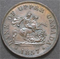 Canada PC-5D Bank of Upper Cda 1857 ½ Penny Token