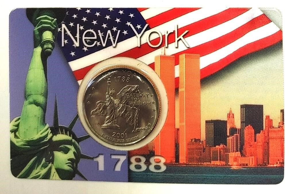 2001 USA New York .25¢ in Wallet Sized Card