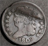 USA 1809 Classic Head Half Cent  - Bent coin