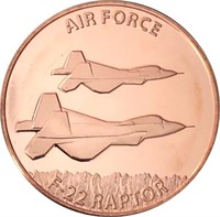 .999 Copper 1 AVDP Ounce Fine USA Air Force