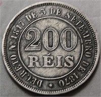 Brazil 200 Reis 1874