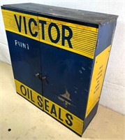 20" Vintage 1950s VICTOR Oil Seals service cabinet